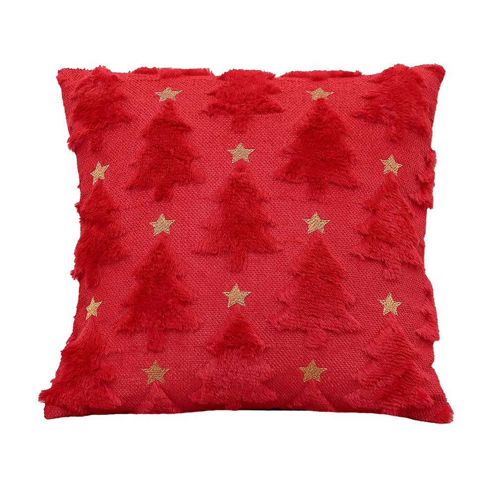 Cozy Noel Cushion Cover – Embroidered Christmas Star