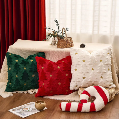 Cozy Noel Cushion Cover – Embroidered Christmas Star