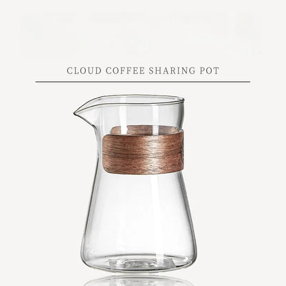 Elegant Borosilicate Glass Pour Over Coffee Carafe 500/600ml