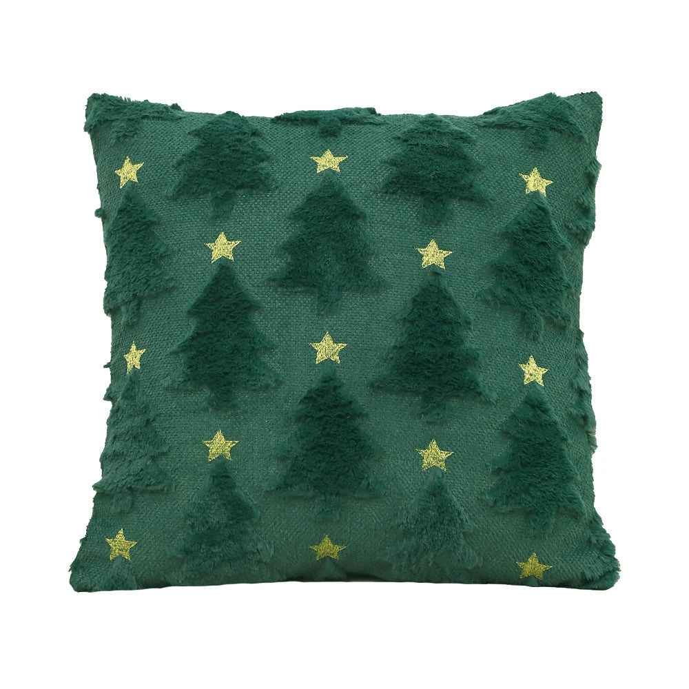 Cozy Noel Cushion Cover – Embroidered Christmas Star