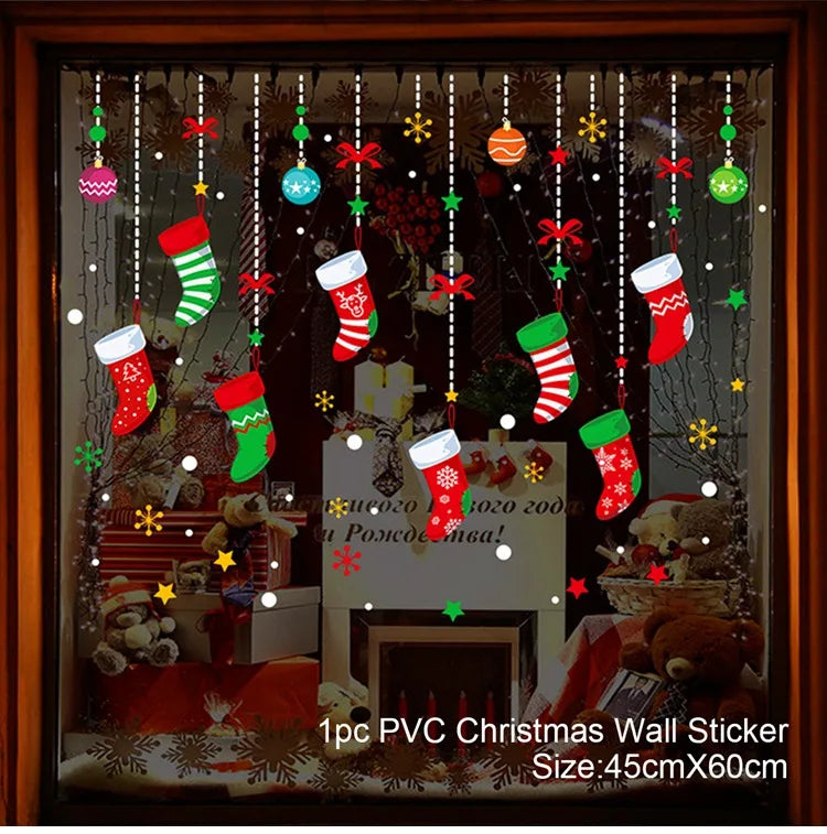 Festive Window Art – Reusable Christmas Wall & Window Stickers