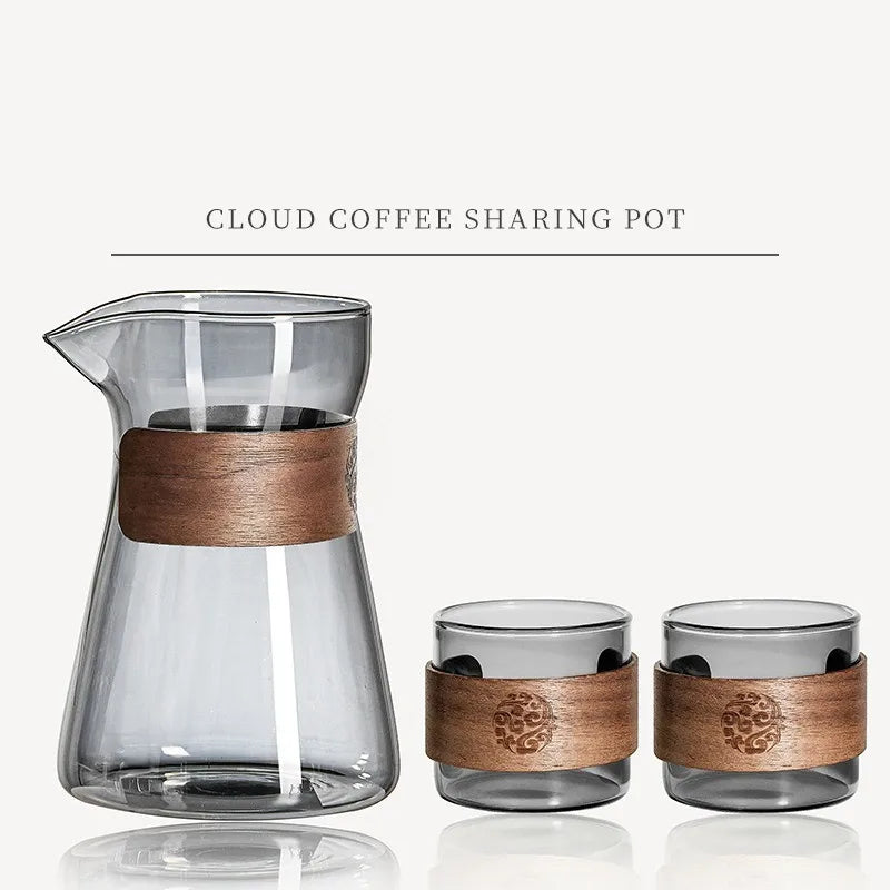 Elegant Borosilicate Glass Pour Over Coffee Carafe 500/600ml