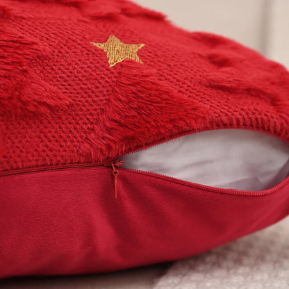 Cozy Noel Cushion Cover – Embroidered Christmas Star