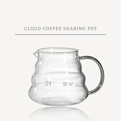 Elegant Borosilicate Glass Pour Over Coffee Carafe 500/600ml
