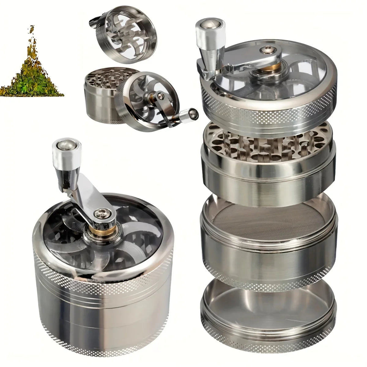 Stainless Steel Nut & Spice Grinder with Manual Handle
