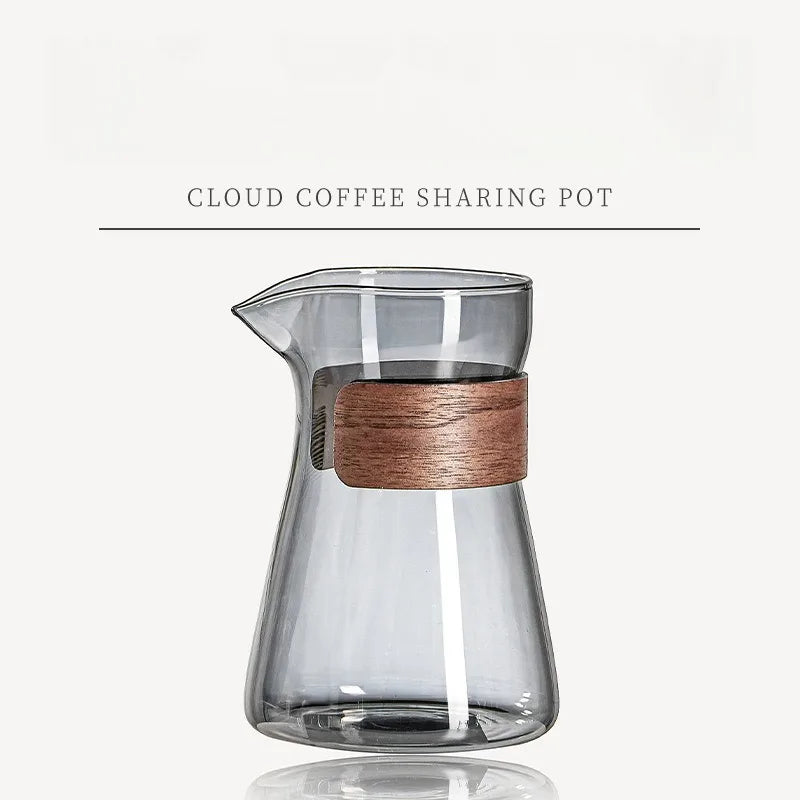 Elegant Borosilicate Glass Pour Over Coffee Carafe 500/600ml