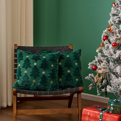 Cozy Noel Cushion Cover – Embroidered Christmas Star