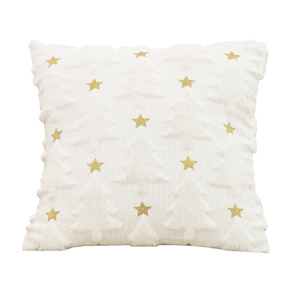 Cozy Noel Cushion Cover – Embroidered Christmas Star