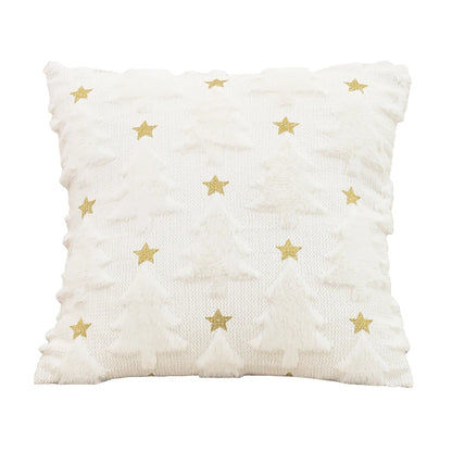 Cozy Noel Cushion Cover – Embroidered Christmas Star