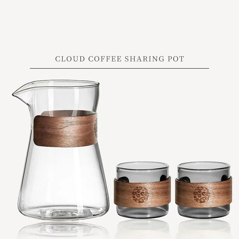 Elegant Borosilicate Glass Pour Over Coffee Carafe 500/600ml