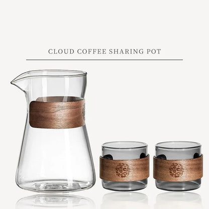 Elegant Borosilicate Glass Pour Over Coffee Carafe 500/600ml