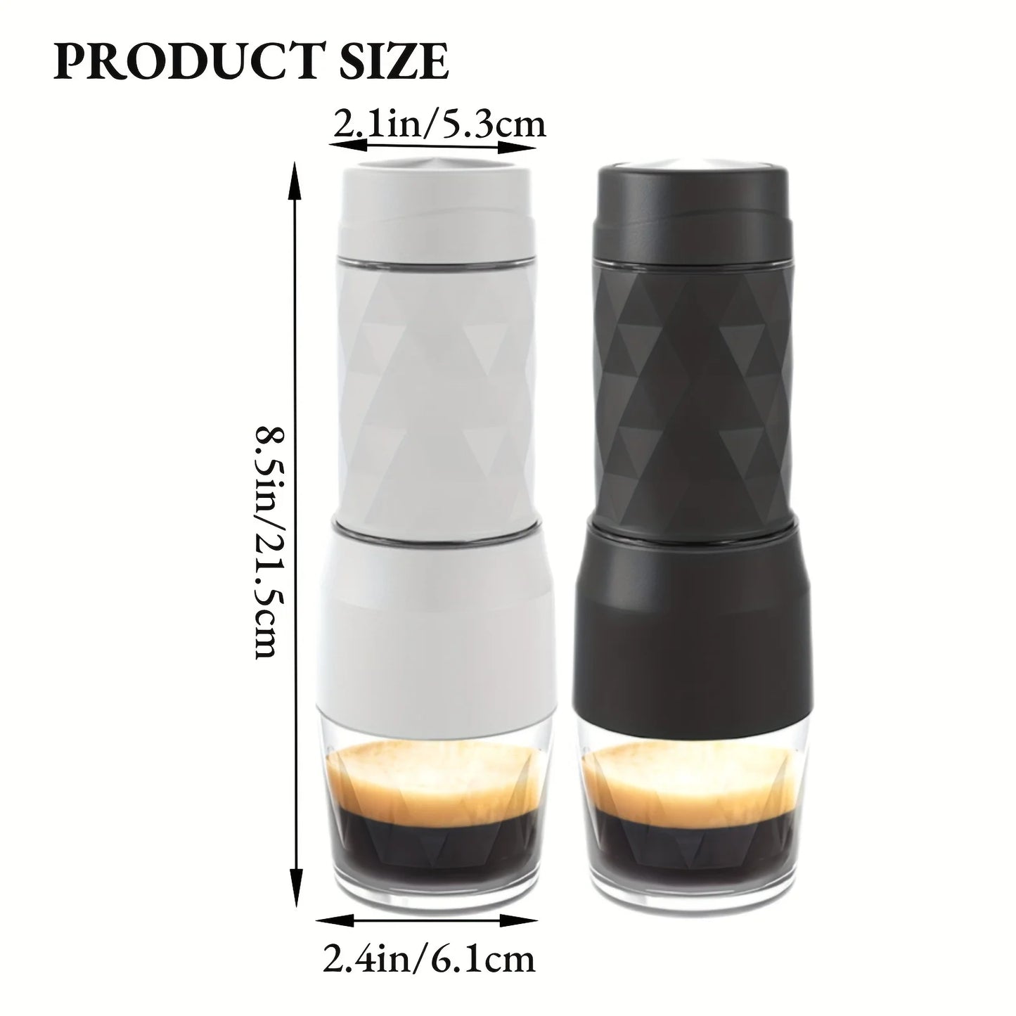 3-in-1 Portable Manual Espresso Maker – For Ground & Capsule Coffee