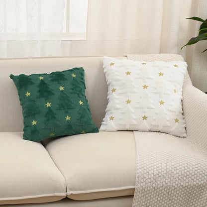 Cozy Noel Cushion Cover – Embroidered Christmas Star