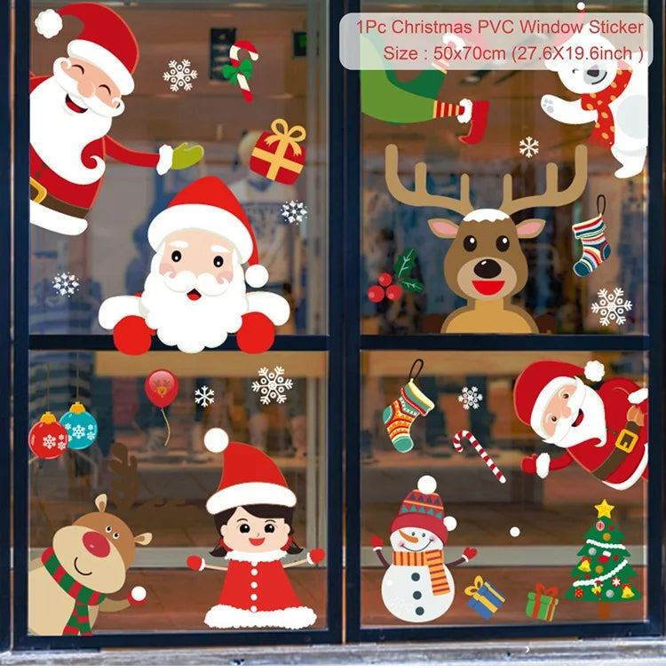 Festive Window Art – Reusable Christmas Wall & Window Stickers